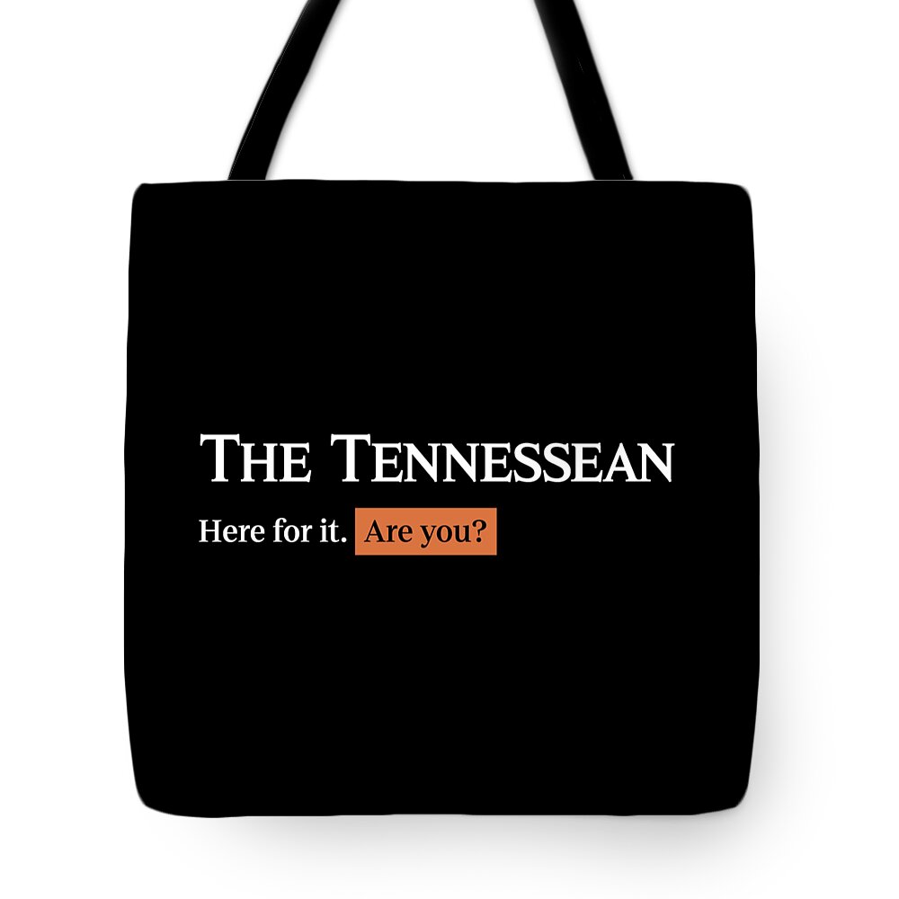 Nashville Tote Bag featuring the digital art Here for it - Tennessean Black by Gannett
