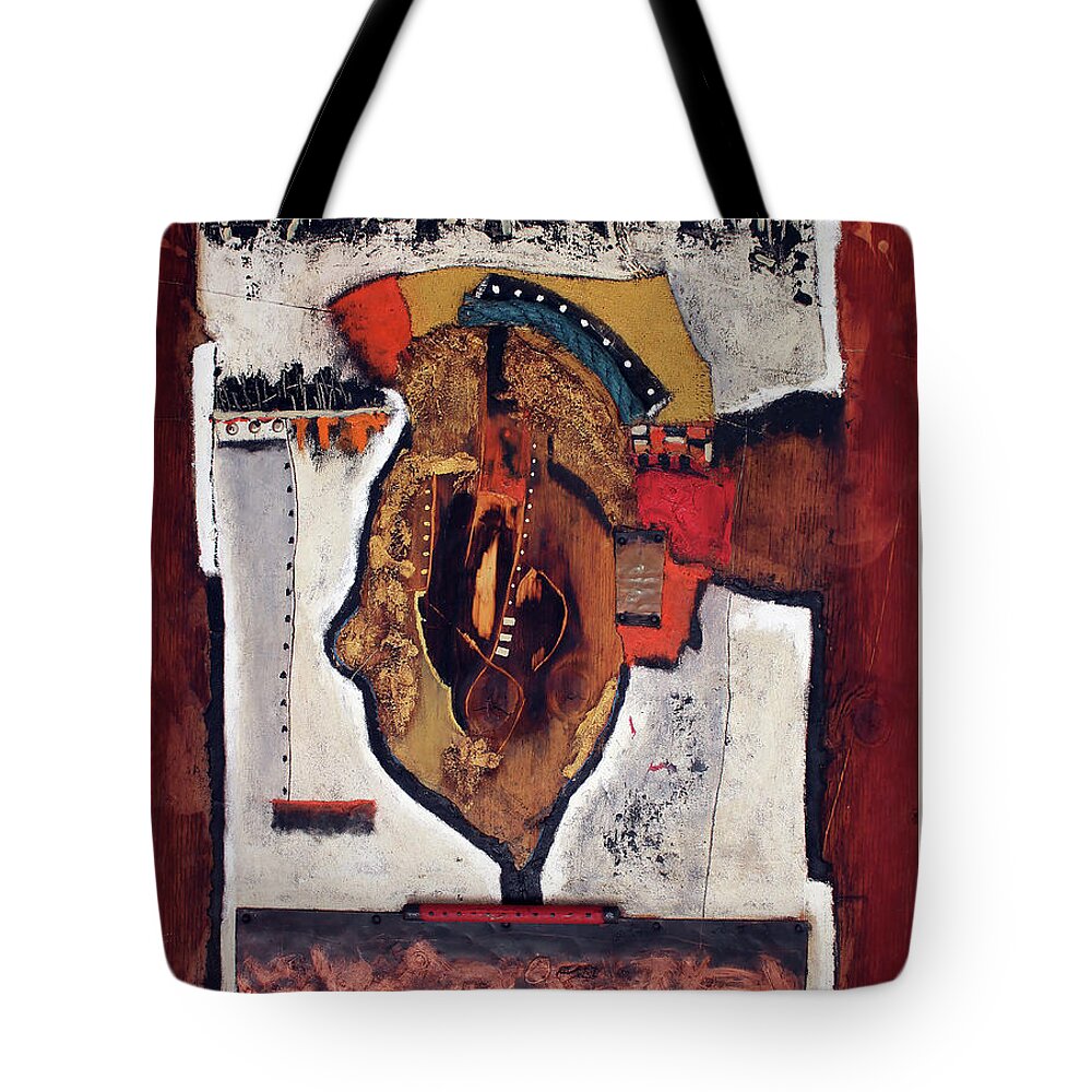 African Art Tote Bag featuring the painting Here I Am Now by Michael Nene