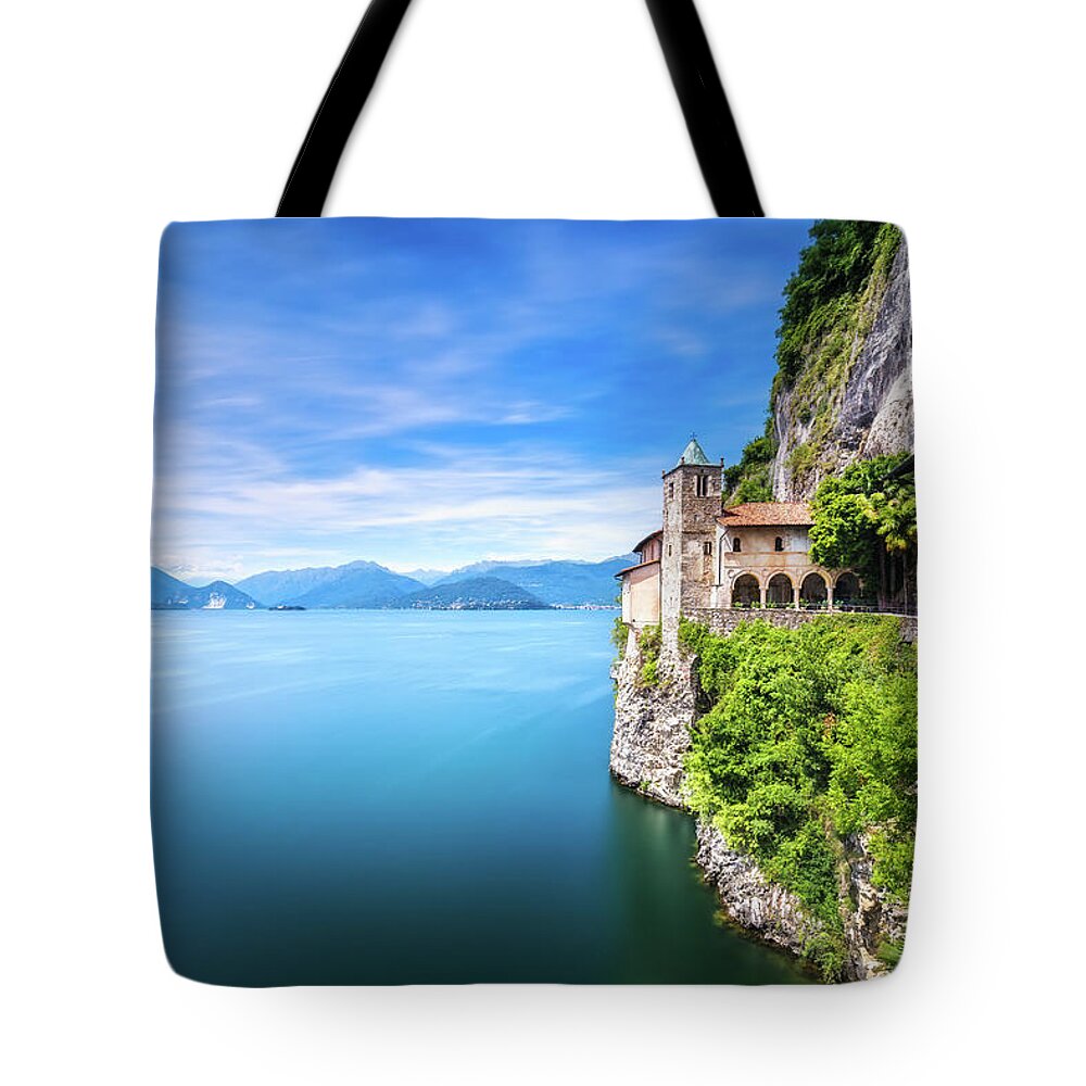 Hermitage Tote Bag featuring the photograph Hermitage of Santa Caterina del Sasso. Lake Maggiore by Stefano Orazzini