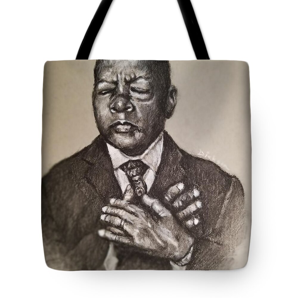 Hero Tote Bag featuring the drawing Hero by Jeff Dickson