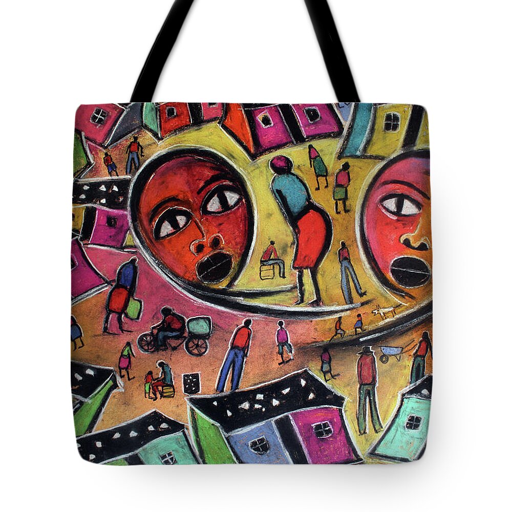  Tote Bag featuring the painting Hey Sister by Eli Kobeli