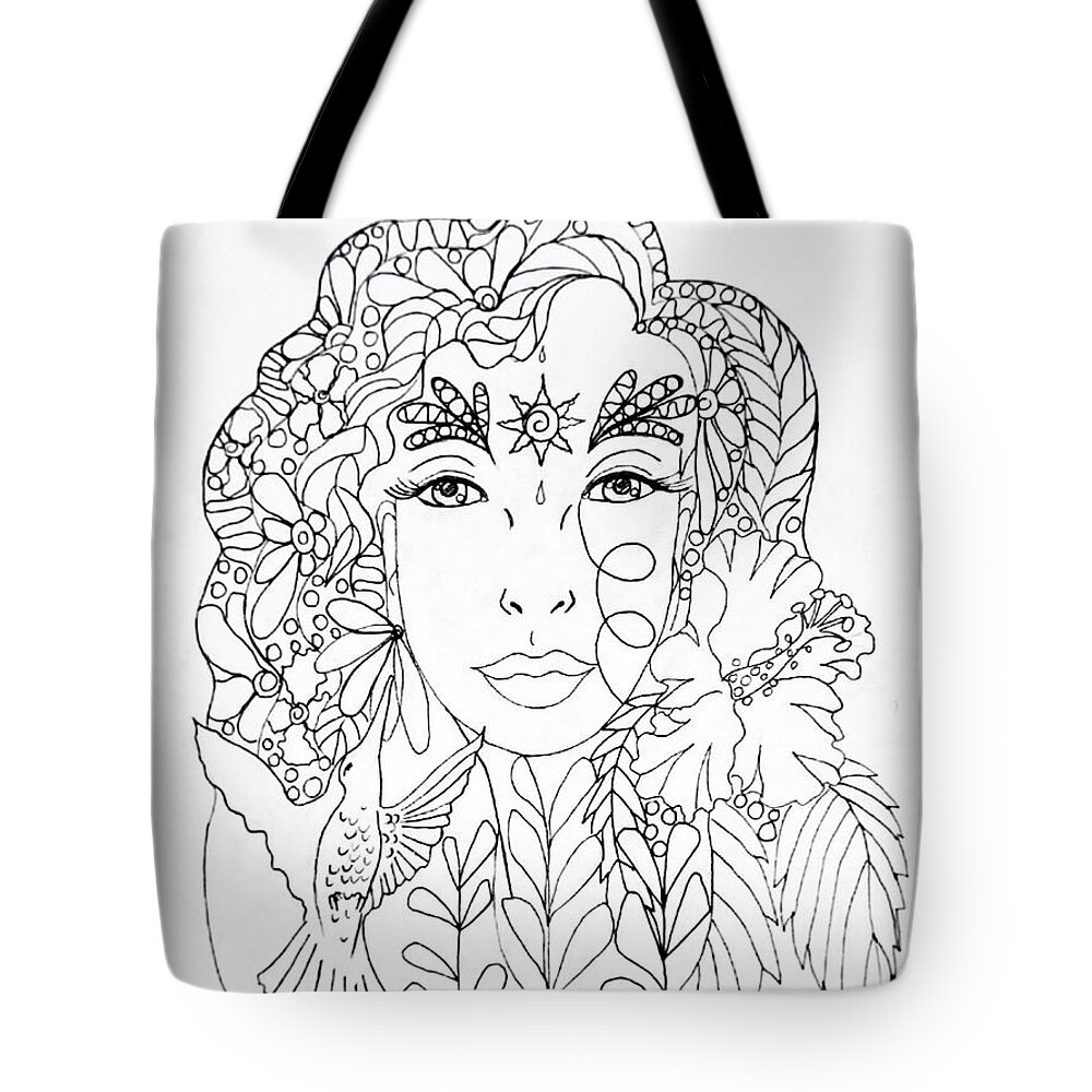  Tote Bag featuring the painting Hibiscus Queen by Julie Hoyle
