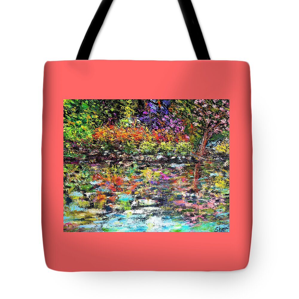 Art - Oil On Canvas Tote Bag featuring the painting Hidden Peace by Sher Nasser