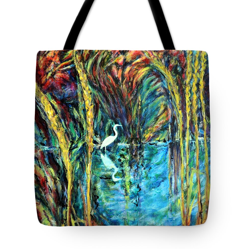 Impressionism Tote Bag featuring the painting Hidden Pond by John Bohn