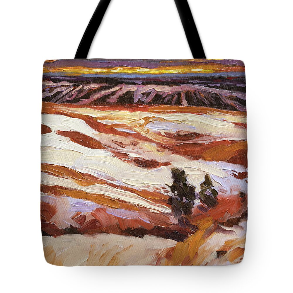 Landscape Tote Bag featuring the painting High Country Thaw by Steve Henderson