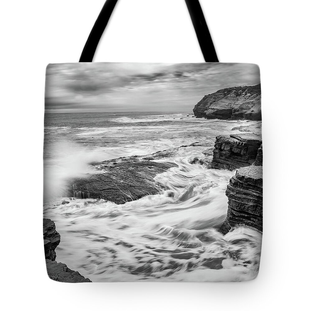 Sunset Cliffs Tote Bag featuring the photograph High Tide At Sunset Cliffs by Local Snaps Photography