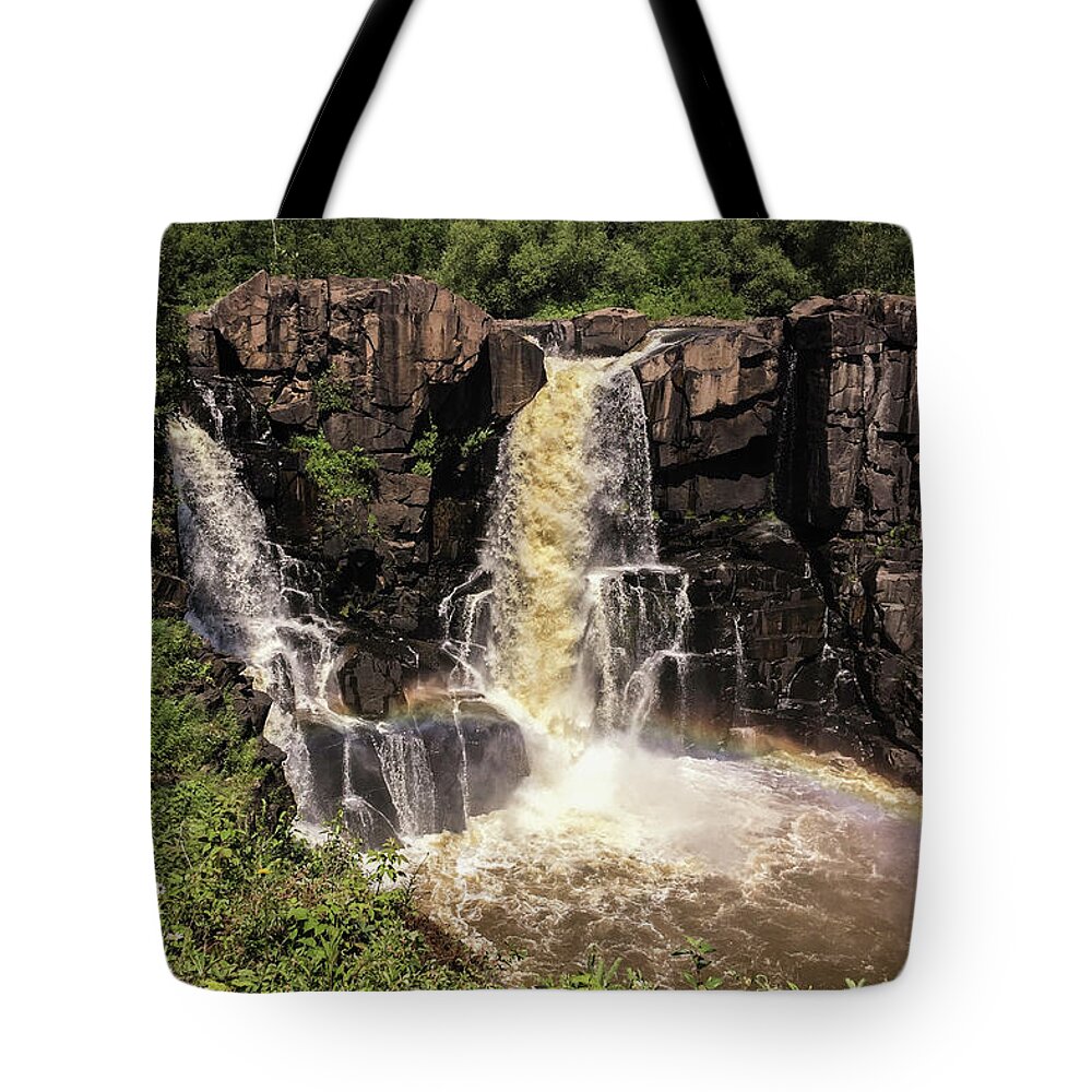 High Falls Tote Bag featuring the photograph Hight Falls Pigeon River by Paul Vitko