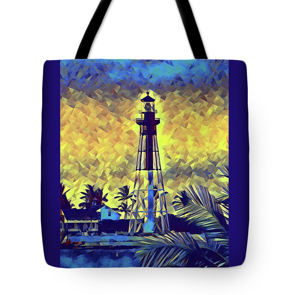 Lighthouse Tote Bag featuring the photograph Hillsboro Lighthouse in Style by Corinne Carroll