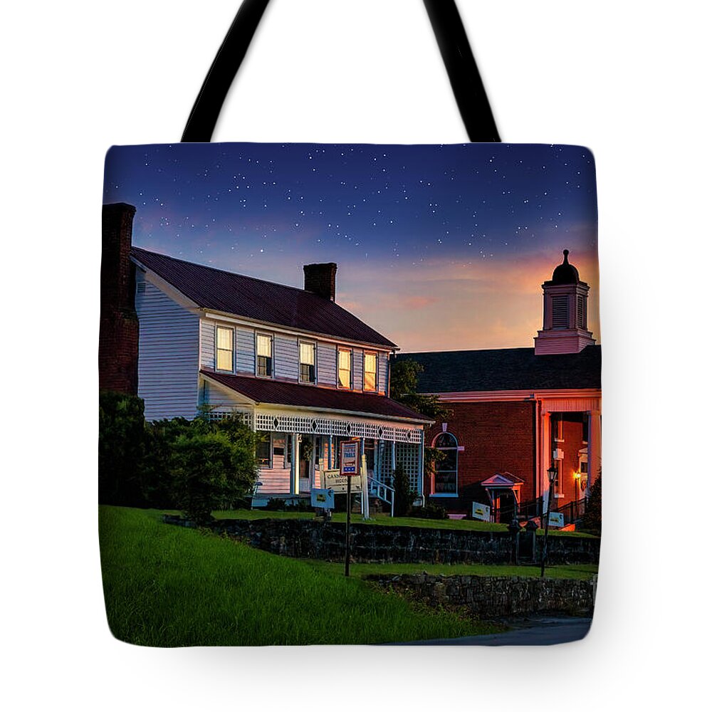 Sunset Tote Bag featuring the photograph Historic Blountville at Twilight by Shelia Hunt