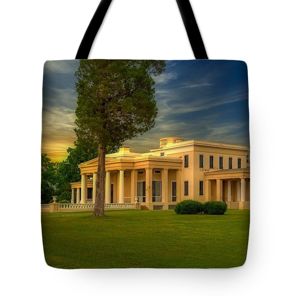 Gaineswood Plantation Tote Bag featuring the photograph Historic Gaineswood Plantation House At Dusk by Mountain Dreams