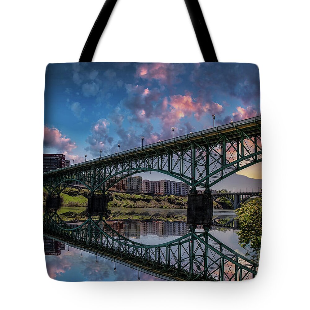 Bridge Tote Bag featuring the photograph Historic Gay Street Bridge at Knoxville by Shelia Hunt