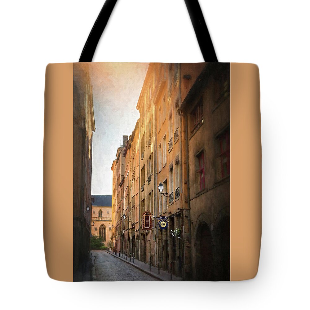 Lyon Tote Bag featuring the photograph Historical Rue St Georges Vieux Lyon France by Carol Japp