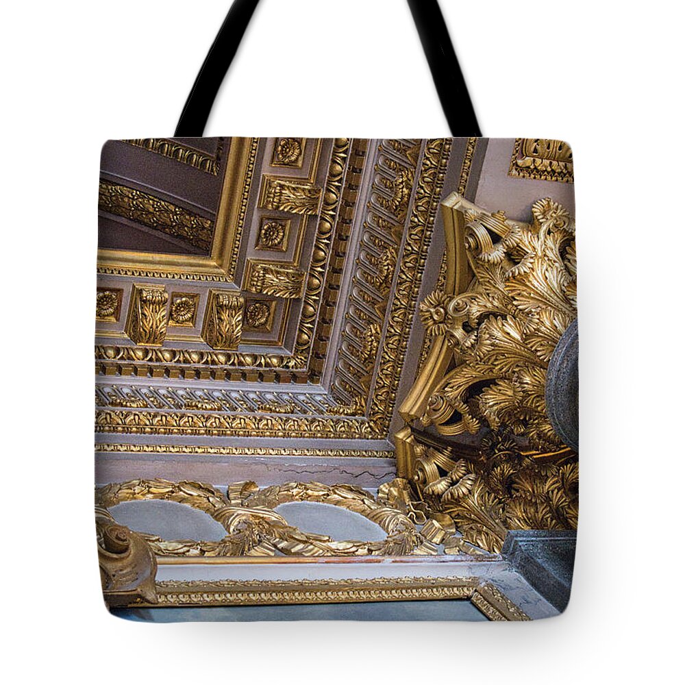 Gold Tote Bag featuring the photograph History's Corner - Battles Gallery by Portia Olaughlin