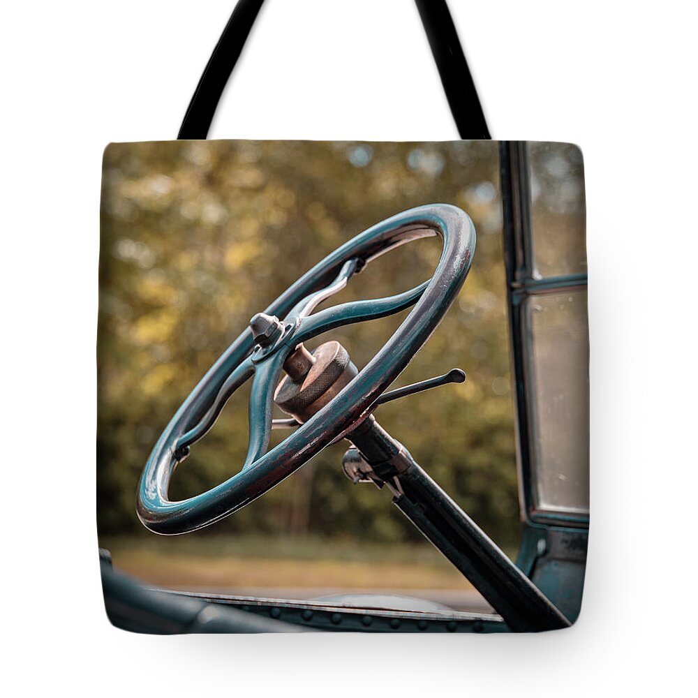 Model T Tote Bag featuring the photograph Hit the Road by M Kathleen Warren