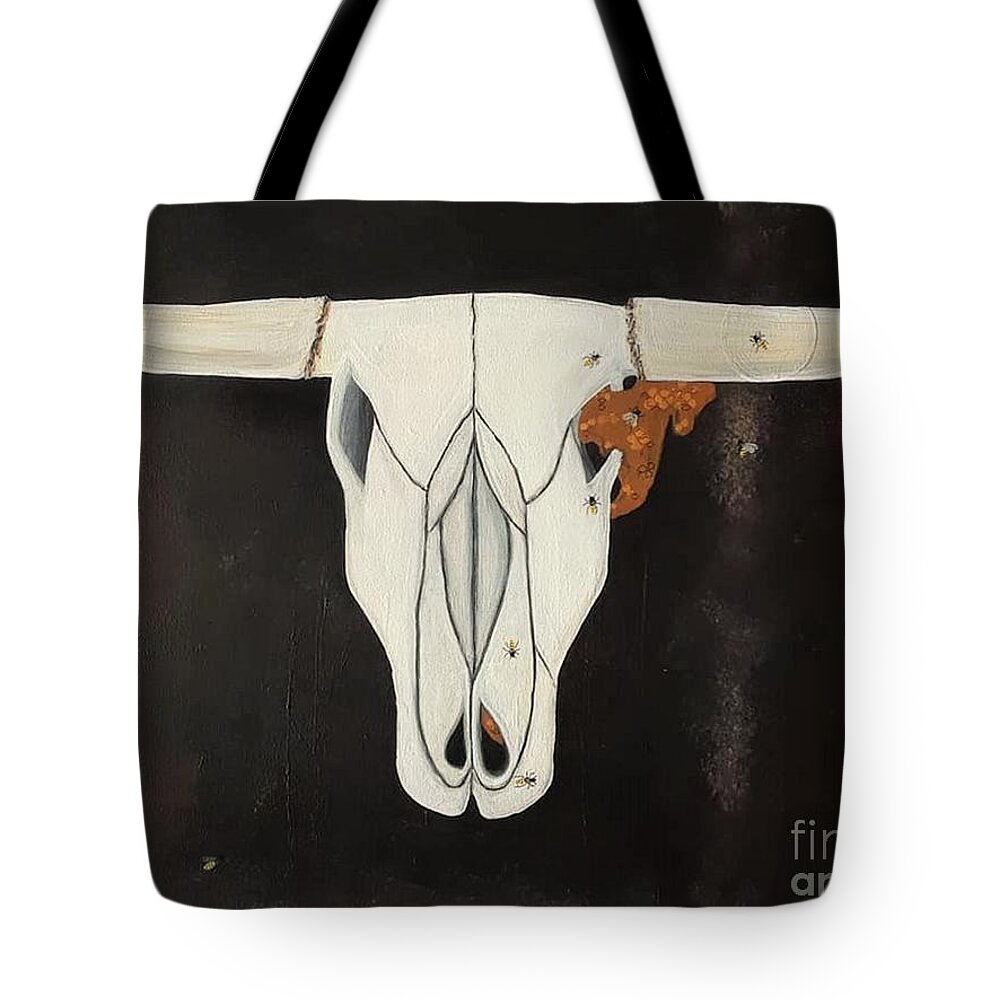 Bee Tote Bag featuring the painting Hive Mind by April Reilly