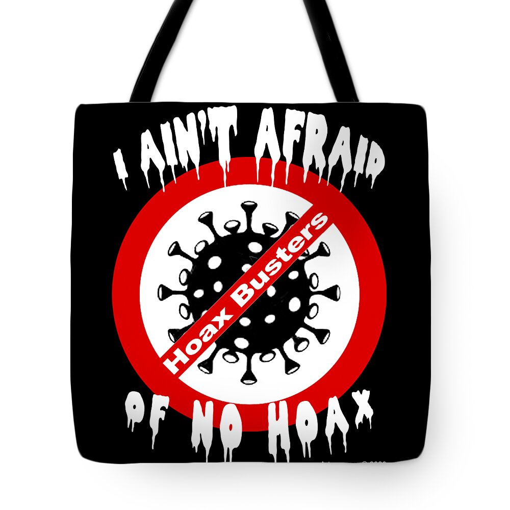 Covid Tote Bag featuring the digital art Hoax Busters by Ignatius Graffeo