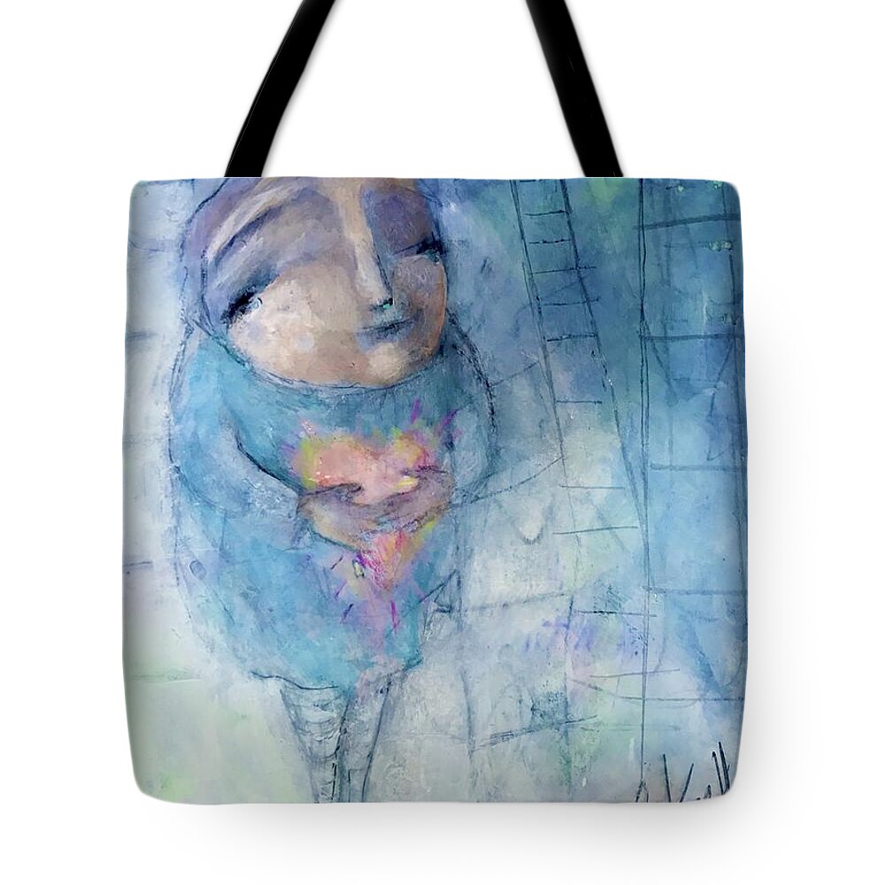 Unique Tote Bag featuring the mixed media Hold Onto Hope by Eleatta Diver