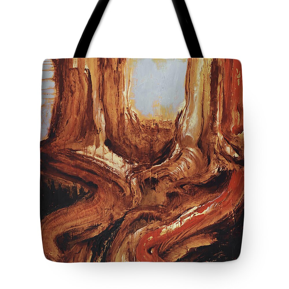 Abstract Tote Bag featuring the painting Hole in the Sky by Sv Bell