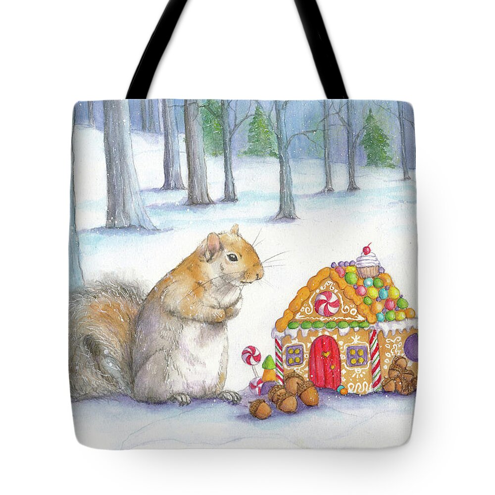 Holiday Card Tote Bag featuring the painting Holiday Surprise by Marie Stone-van Vuuren