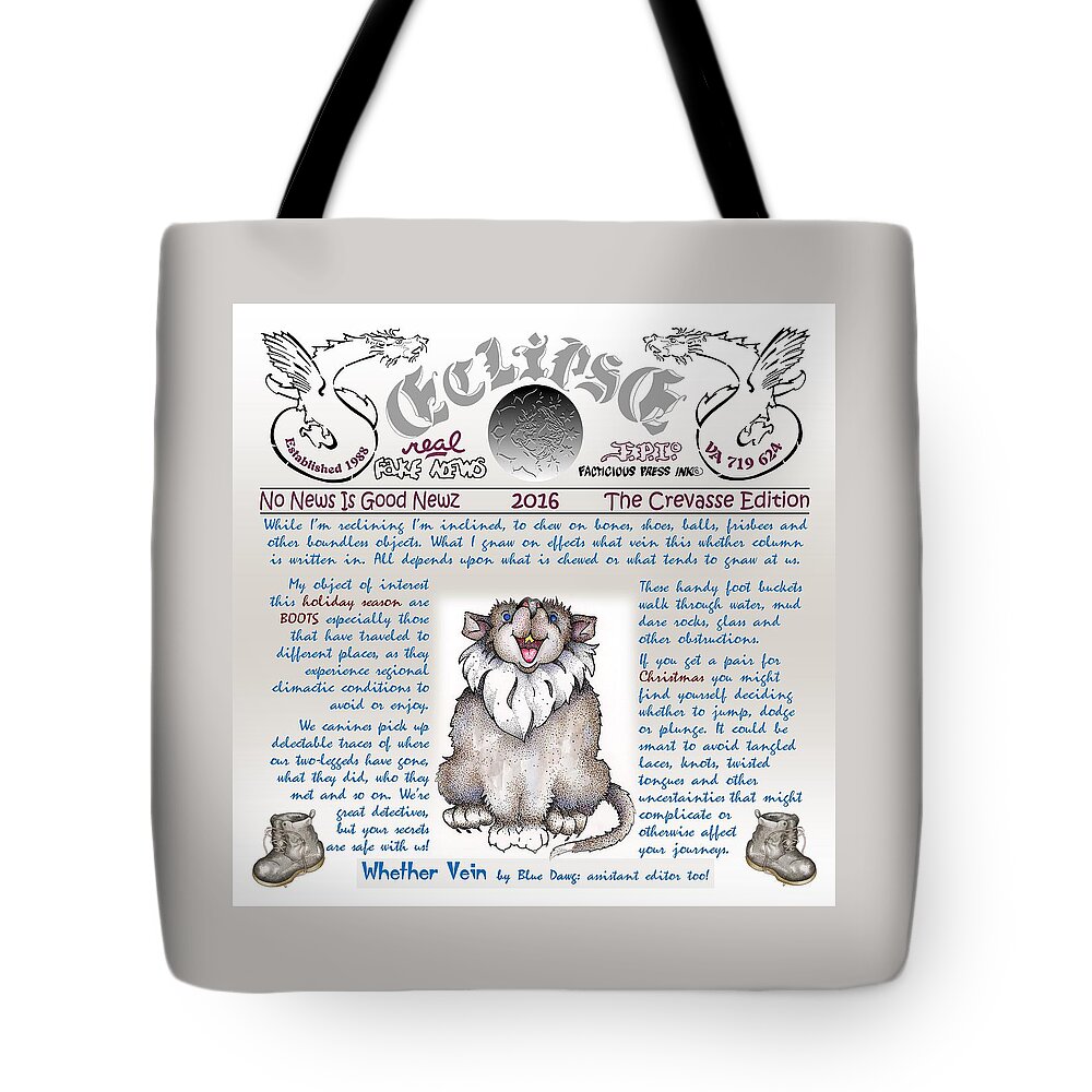 Comics Tote Bag featuring the mixed media Holiday Whether by Dawn Sperry