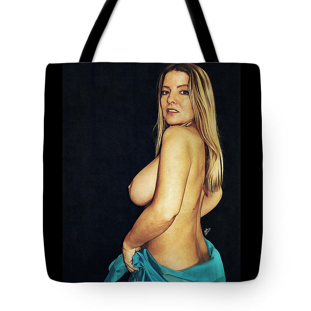 Female Nude Tote Bag featuring the painting Holly 11 by Mark Baranowski