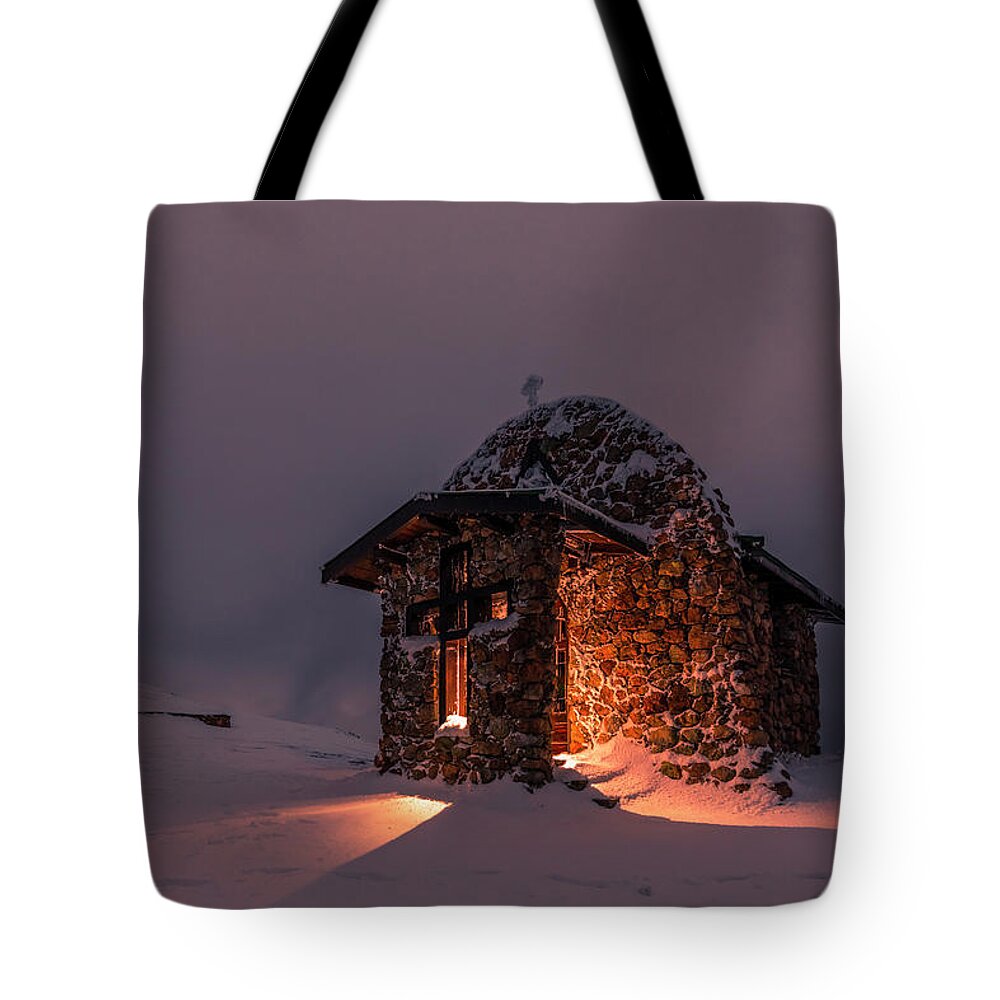 Balkan Mountains Tote Bag featuring the photograph Holy Light In the Darkness by Evgeni Dinev
