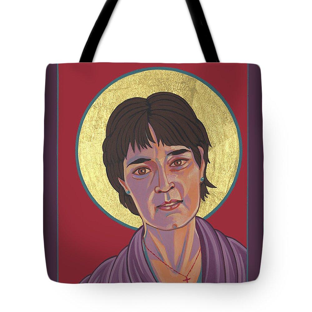 Holy Living Martyr Dianna Ortiz Tote Bag featuring the painting Holy Living Martyr Dianna Ortiz 317 by William Hart McNichols