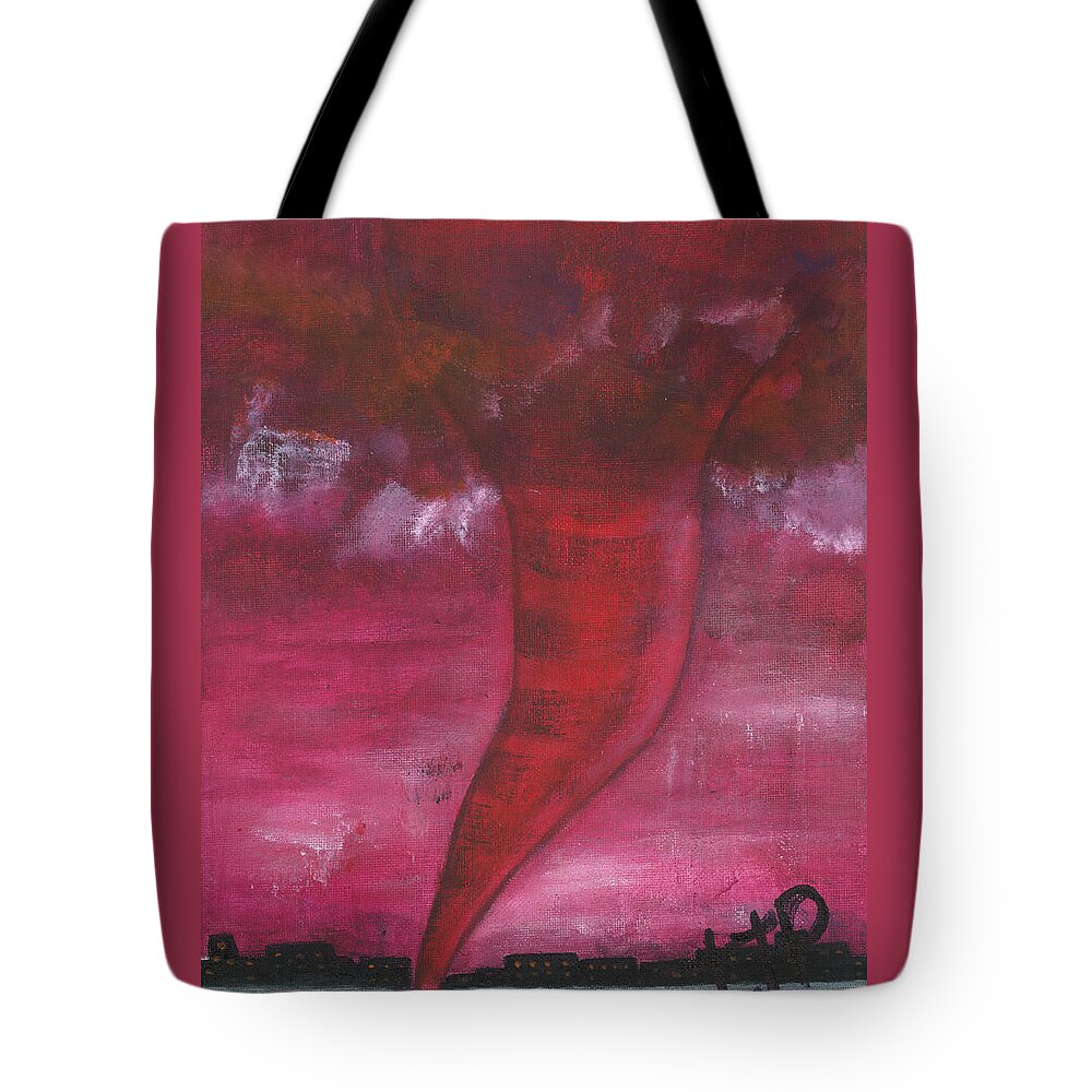 Storm Tote Bag featuring the painting Holy Tornado by Esoteric Gardens KN