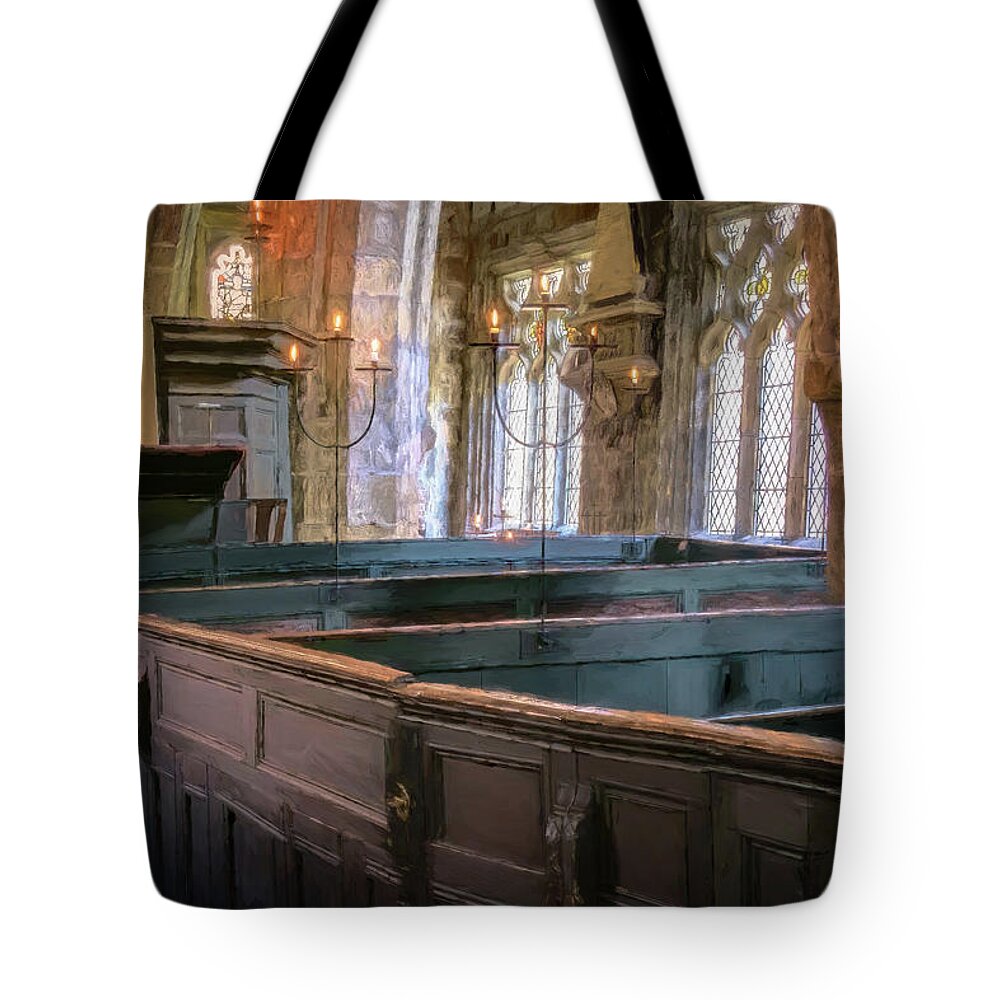 'ann Walker' Tote Bag featuring the photograph Holy Trinity Church with painterly look by Sue Leonard