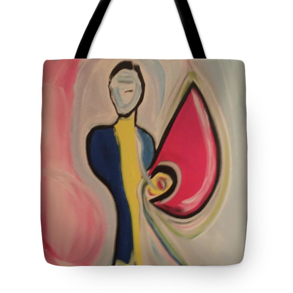 Angel Tote Bag featuring the painting Homage to Dionysus, III by Peter Bethanis
