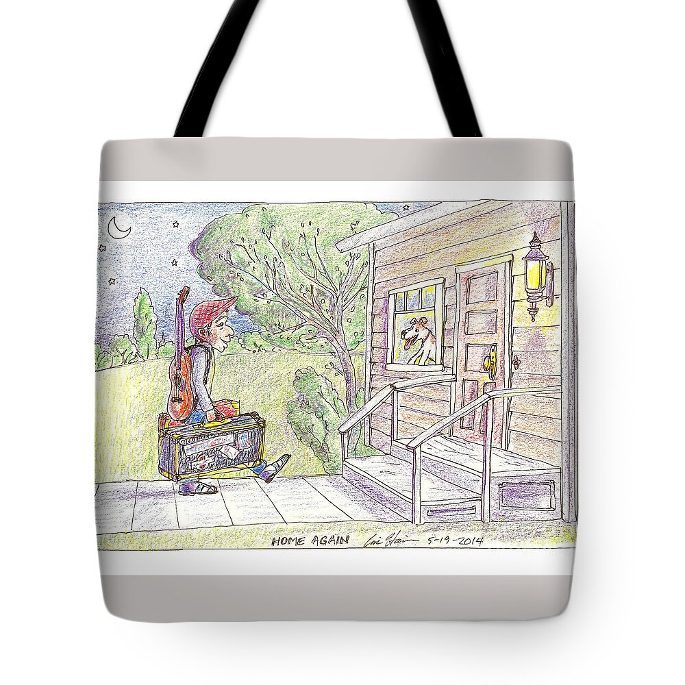 Home Tote Bag featuring the drawing Home Again by Eric Haines