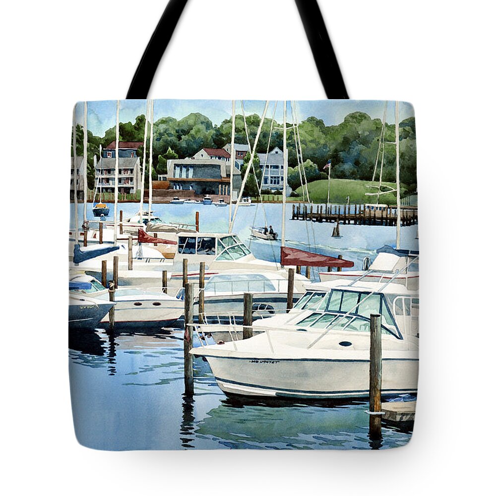 Watercolor Tote Bag featuring the painting Home of the free by Mick Williams
