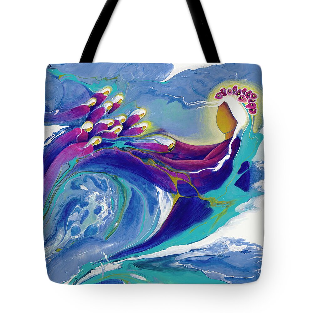 Divine Mother Tote Bag featuring the painting Homecoming by Darcy Lee Saxton