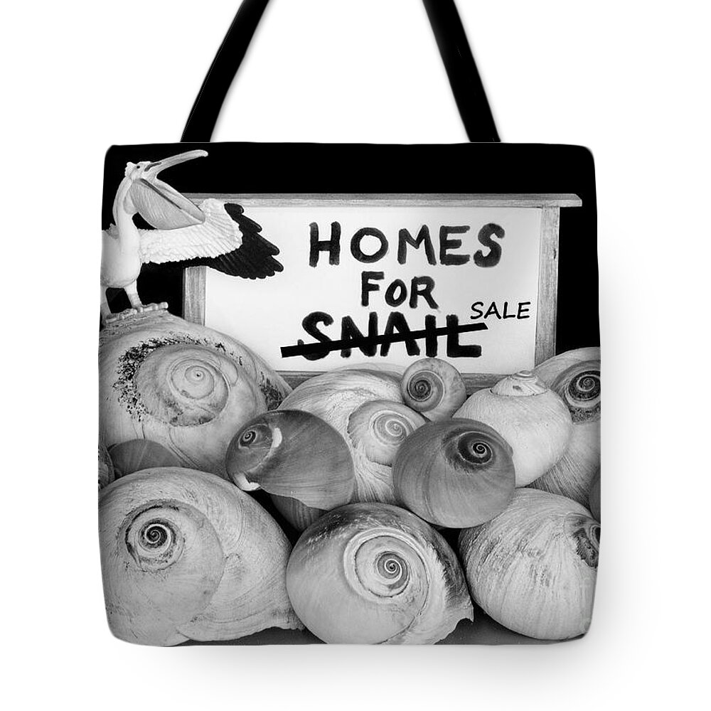 Beach Tote Bag featuring the photograph Homes For Snail...Sale by Bob Christopher