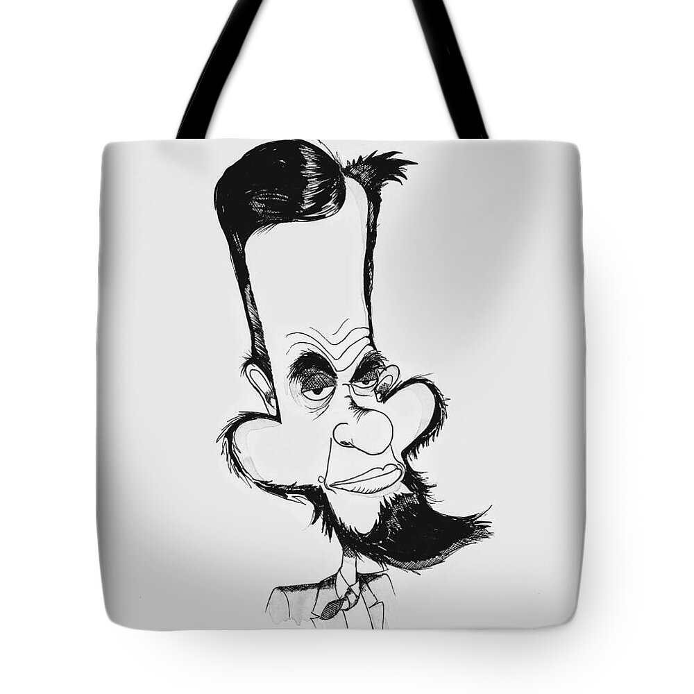 Lincoln Tote Bag featuring the drawing Honest Abe by Michael Hopkins
