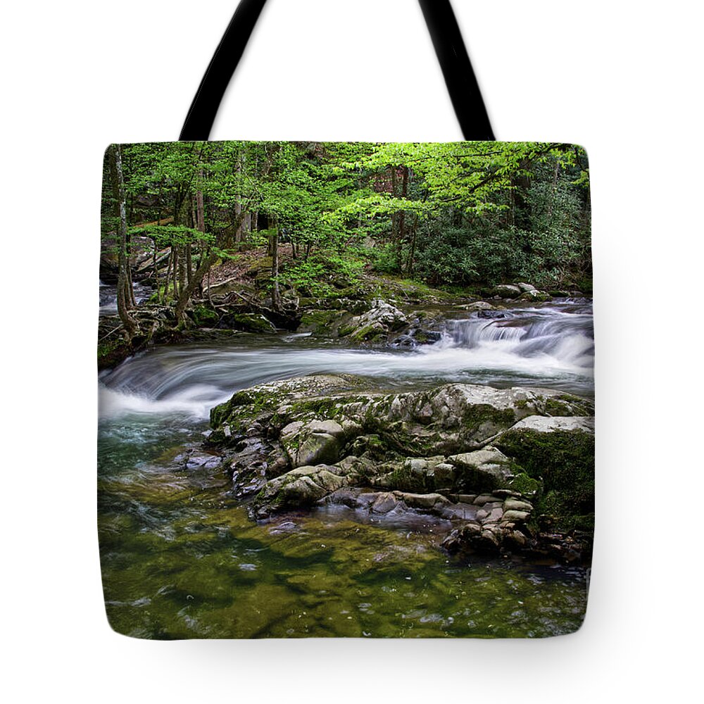 Honey Cove Falls Tote Bag featuring the photograph Honey Cove Falls 6 by Phil Perkins