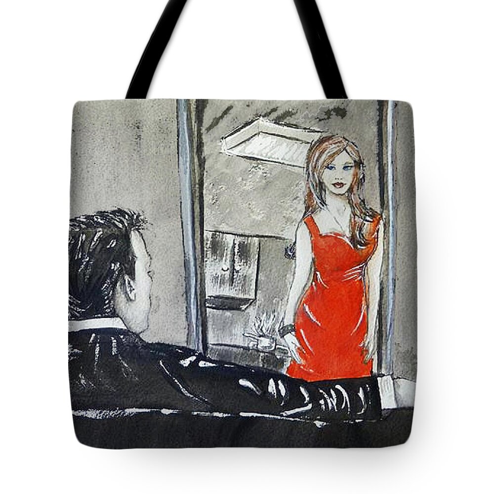 Kelly Mills Tote Bag featuring the painting Honey, Dinner's Ready by Kelly Mills