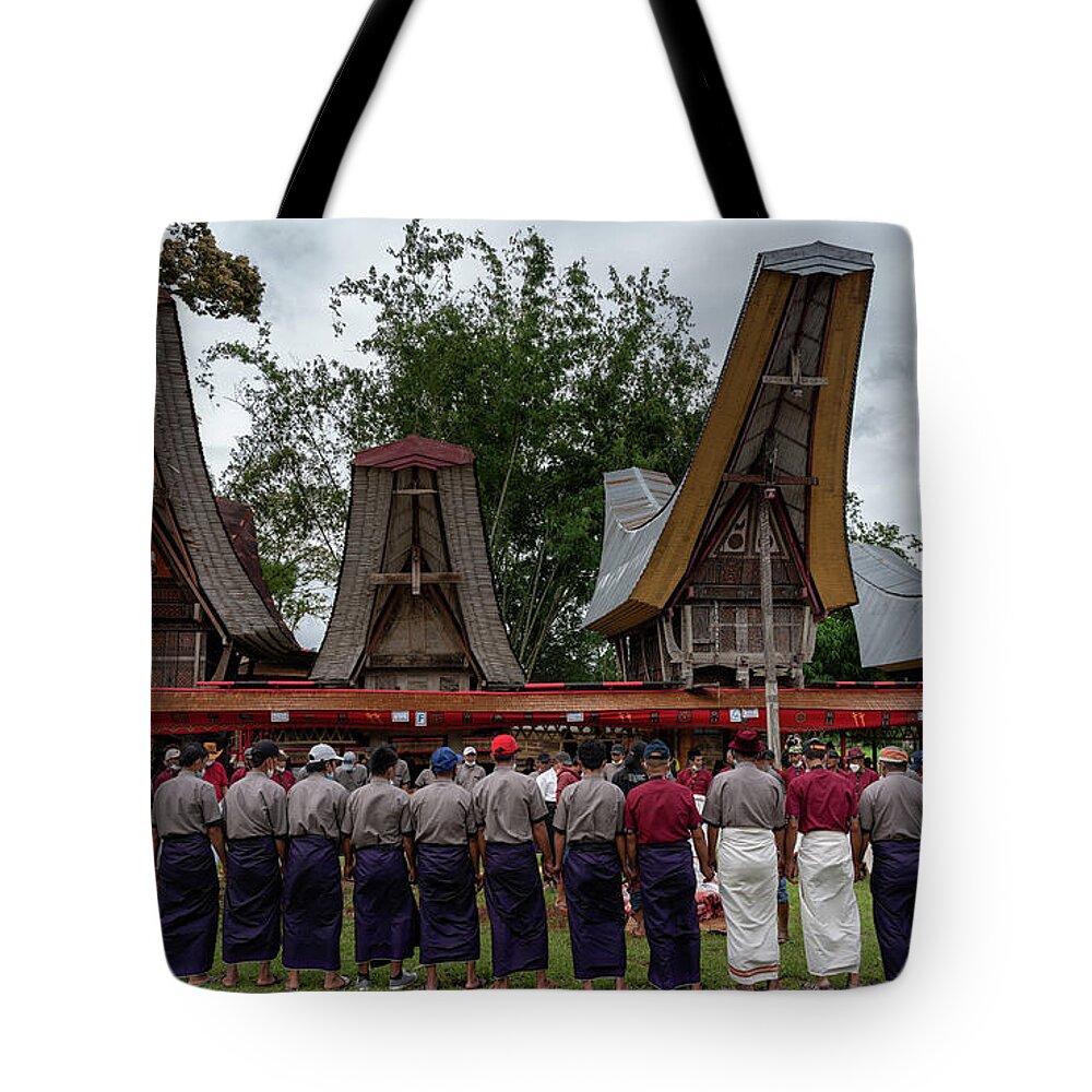 Ma'badong Tote Bag featuring the photograph Honoring the deceased by Anges Van der Logt