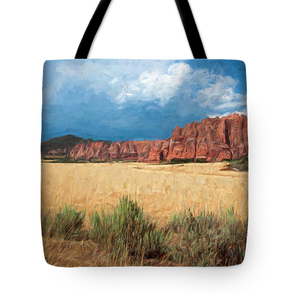 Landscape Tote Bag featuring the photograph Hop Valley Vista by Ginger Stein