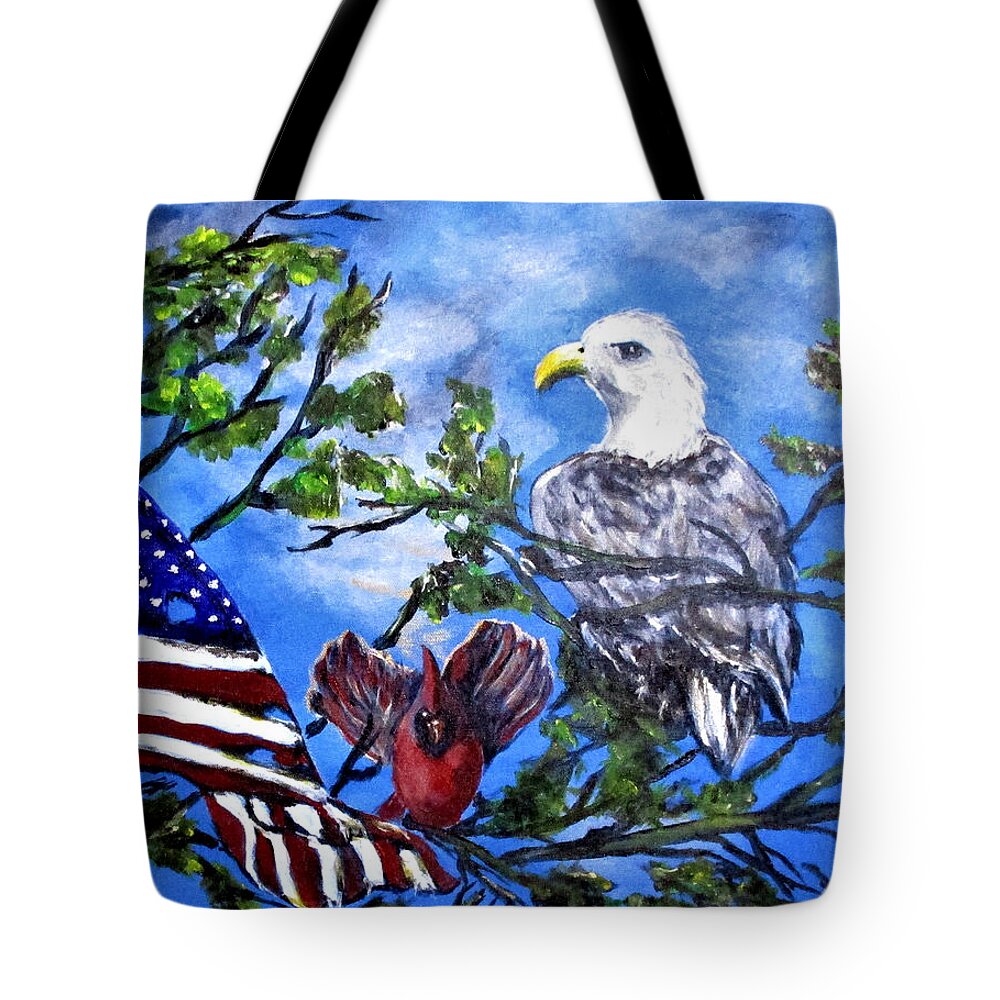American Flag Tote Bag featuring the painting Hope by Clyde J Kell