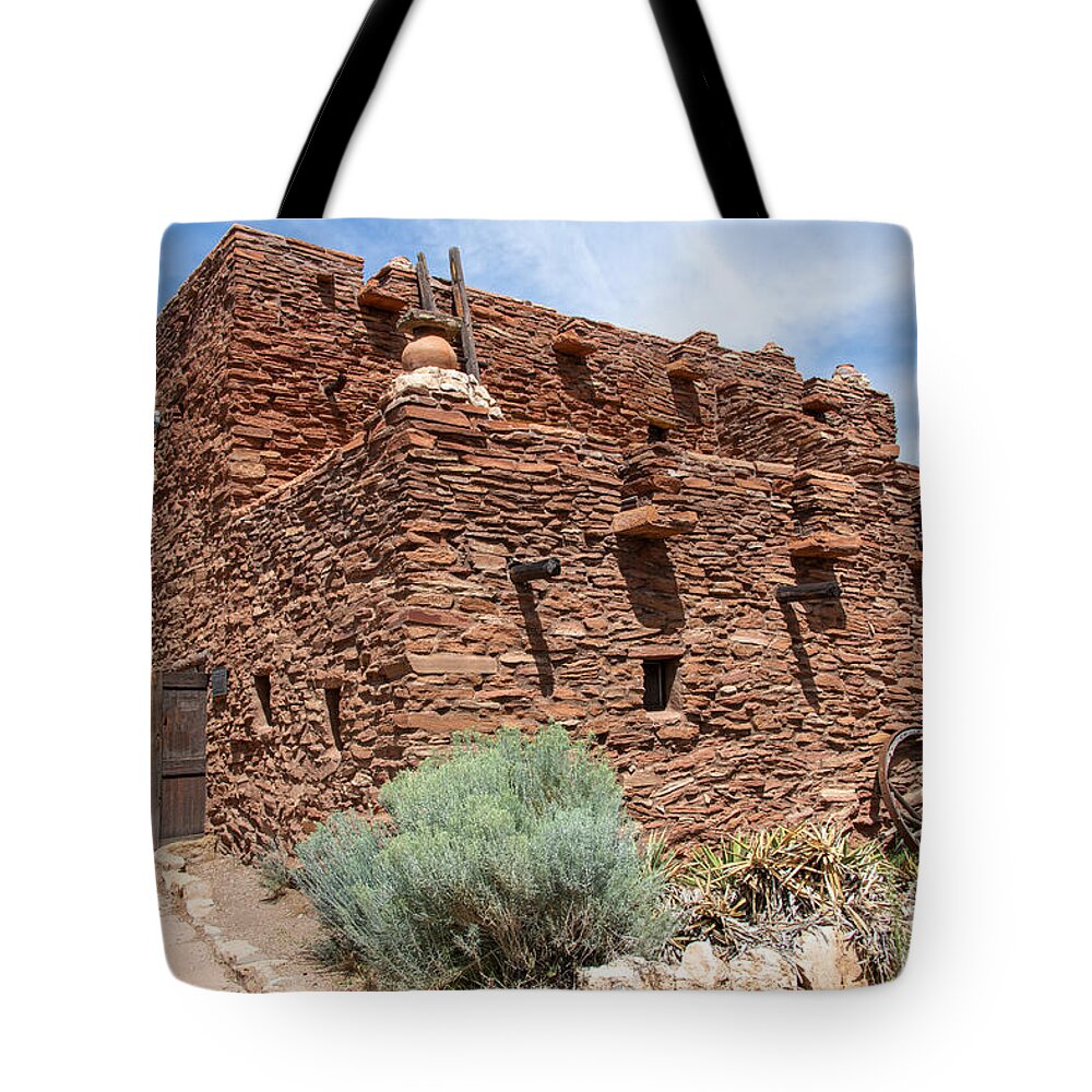 Hopi House At Grand Canyon Tote Bag featuring the digital art Hopi House at Grand Canyon by Tammy Keyes