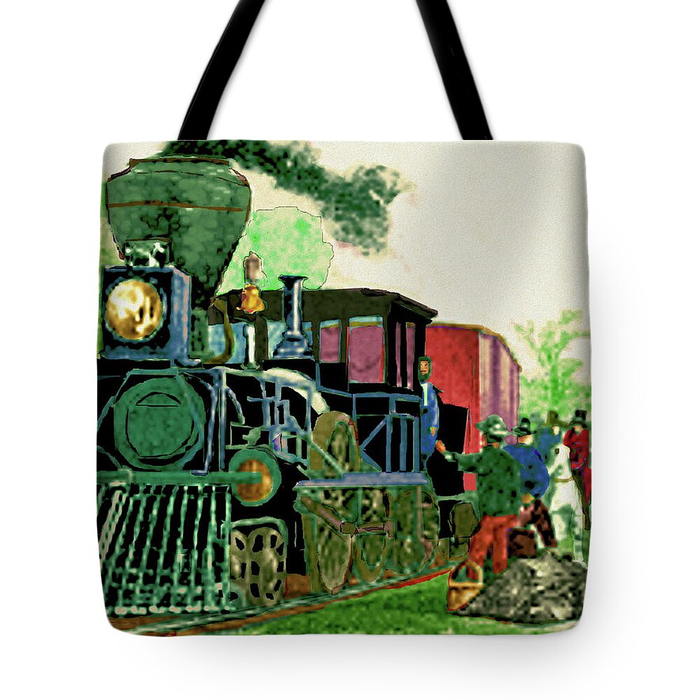 Ashland Tote Bag featuring the digital art Hopkinton Railroad by Cliff Wilson