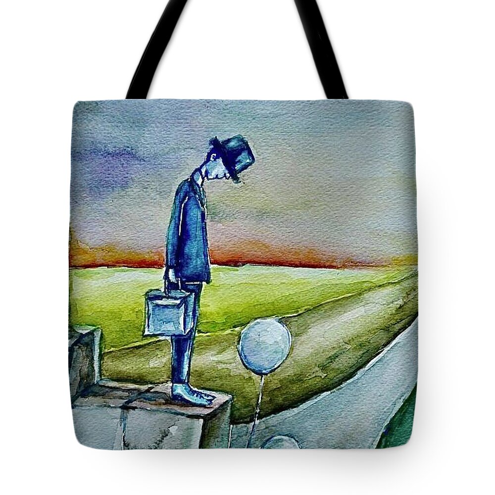  Tote Bag featuring the painting Horizon by Mikyong Rodgers