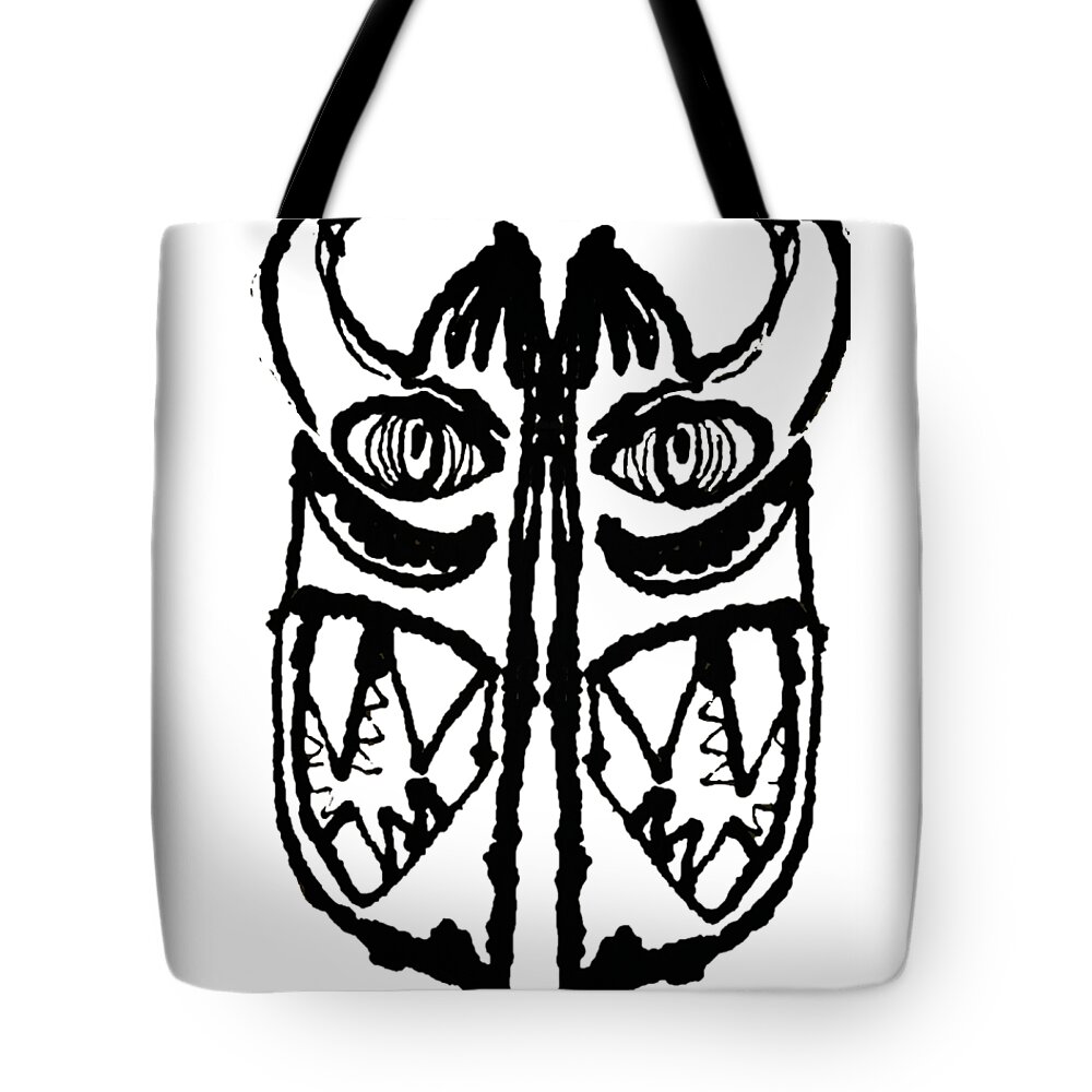 Abstract Tote Bag featuring the painting Mask by Stephenie Zagorski