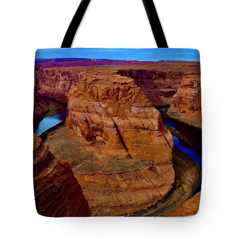 Horseshoe Tote Bag featuring the photograph Horseshoe Bend,Page,AZ #2 by Bnte Creations