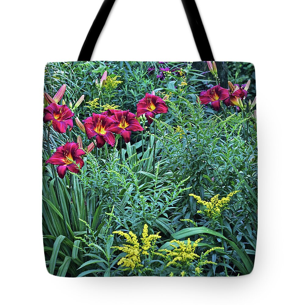 Summer Tote Bag featuring the photograph Hot July Daylilies by Janis Senungetuk