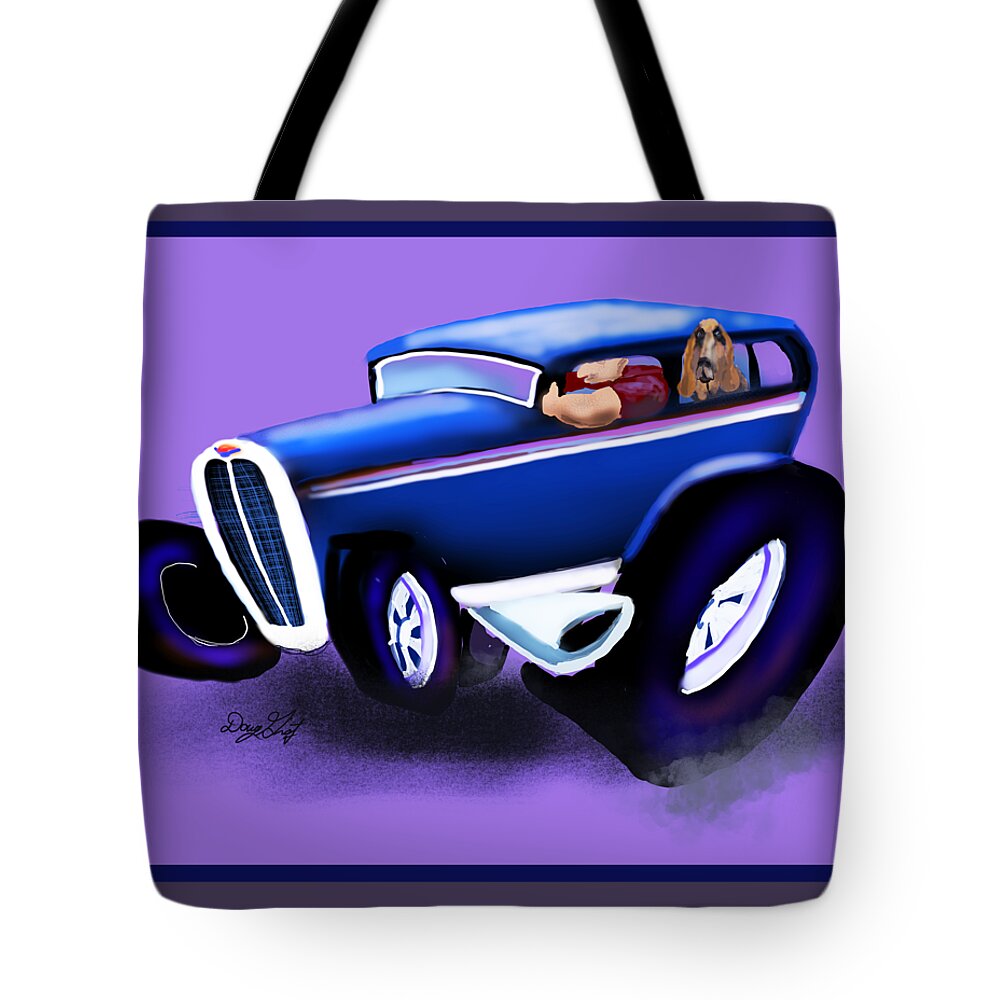 Hot Rod Tote Bag featuring the digital art Hot Roddin' by Doug Gist
