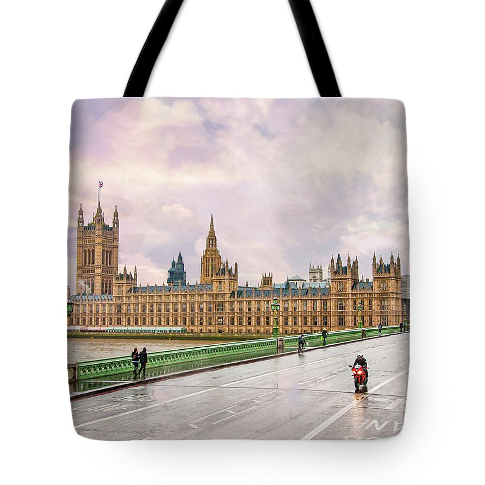 House Of Parliament Tote Bag featuring the digital art House of Parliament London by SnapHappy Photos
