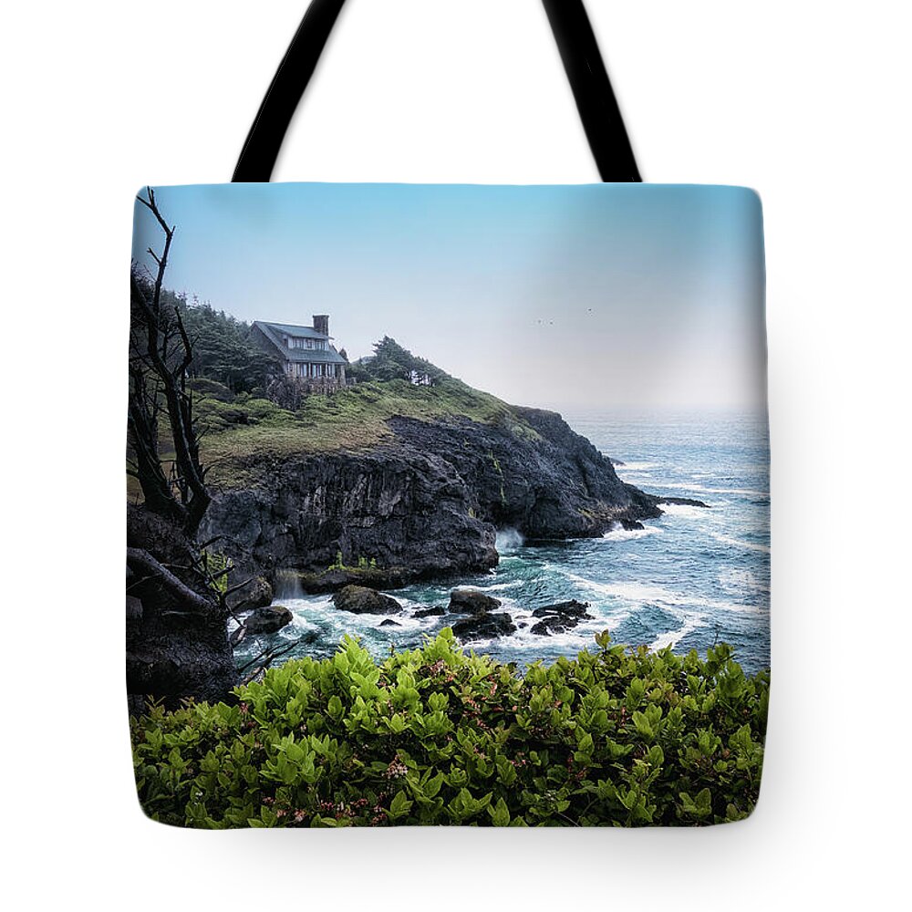 Bush Tote Bag featuring the photograph House On Otter Crest Loop by Al Andersen