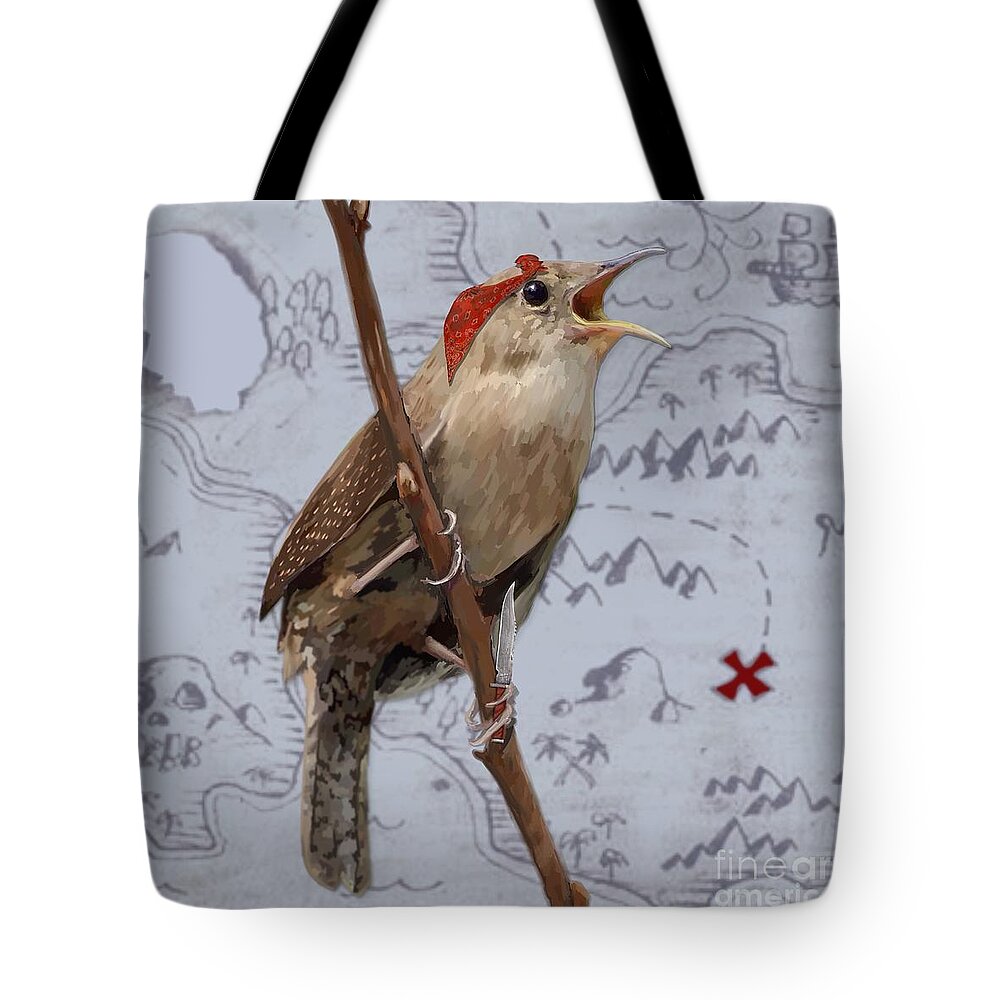 Housewren Tote Bag featuring the painting House Wren by Robin Wiesneth